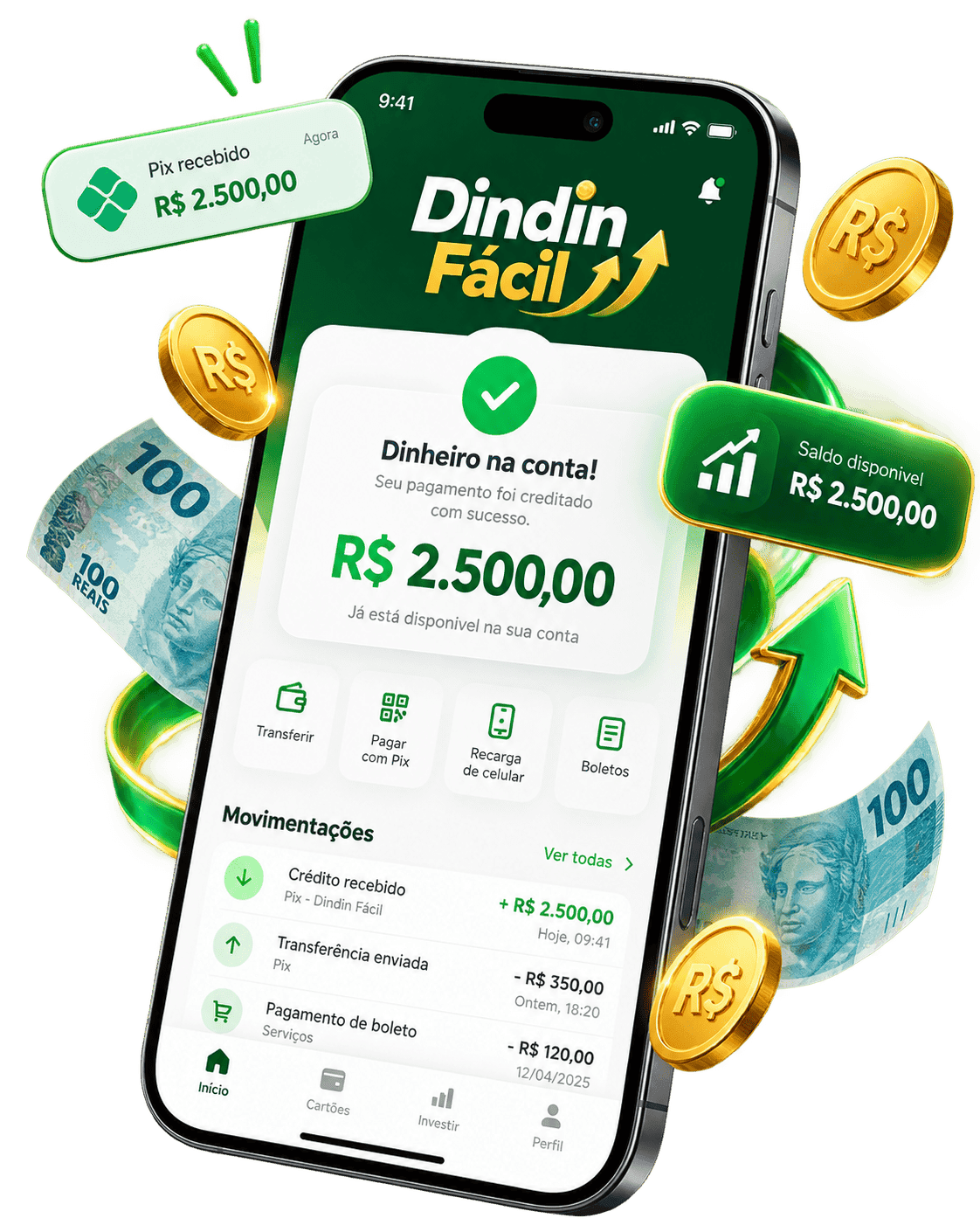 Pessoa usando o celular para iniciar uma solicitação